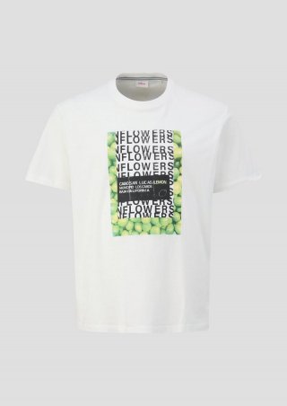 s.Oliver Jerseyshirt mit Artwork - weiß