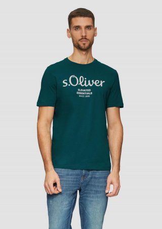 s.Oliver T-Shirt mit Logo-Print - petrol