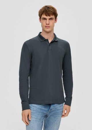 s.Oliver Poloshirt mit Logo-Detail - schiefergrau