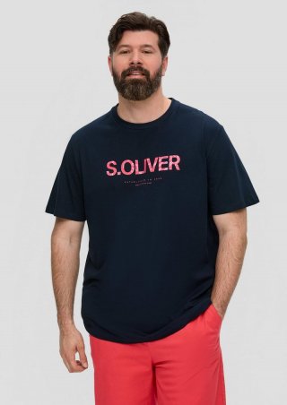 s.Oliver T-Shirt mit Frontprint - navy