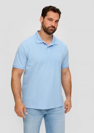 s.Oliver Poloshirt mit kleinem Label-Print - himmelblau
