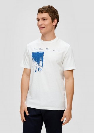 s.Oliver T-Shirt mit Rundhalsausschnitt - weiß