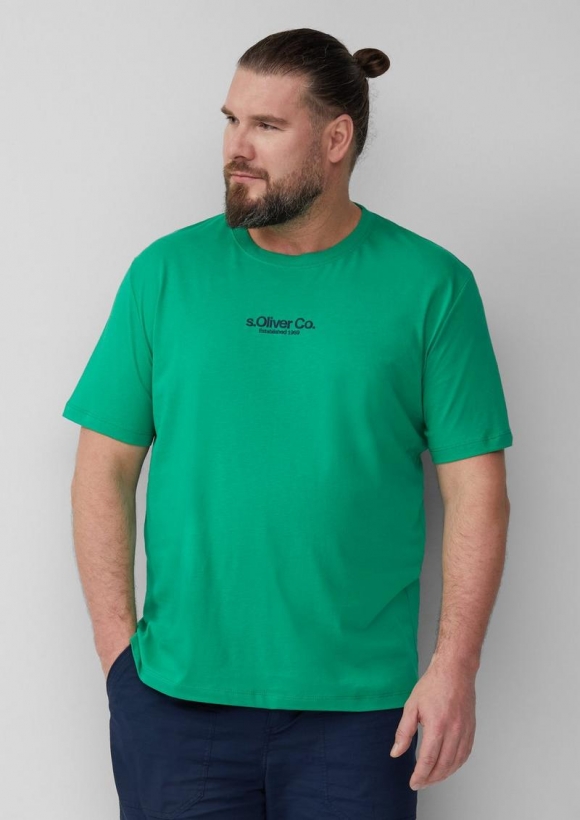 s.Oliver T-Shirt aus Baumwolle mit Logo-Print - grün