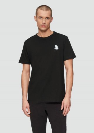 s.Oliver T-Shirt mit Halloween-Stickerei - schwarz