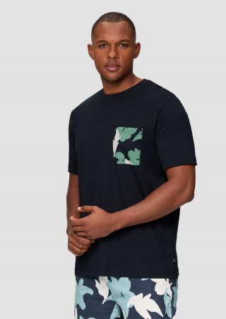 s.Oliver T-Shirt aus Jersey mit Print - tiefblau