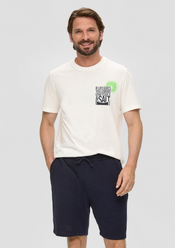 s.Oliver Shorts aus Baumwoll-Stretch mit Paspeltaschen - navy