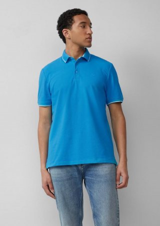 s.Oliver Sportives Piqué-Poloshirt mit Kontrast-Details - türkis