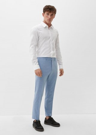 s.Oliver Slim: Hose aus Wollmix - blassblau