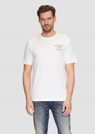 s.Oliver T-Shirt mit Frontprint - weiß