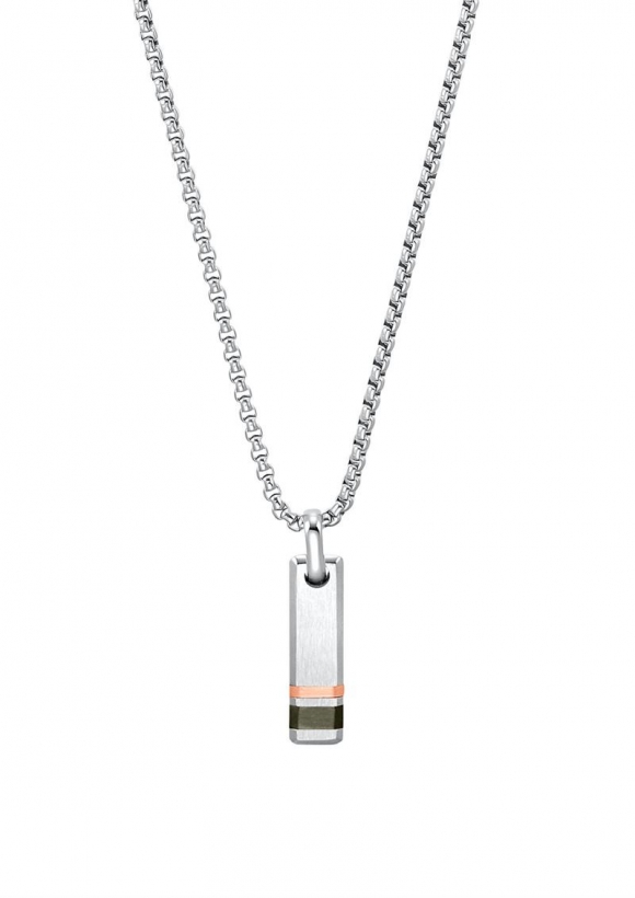 s.Oliver Halsschmuck IP Gun + IP Rose aus Edelstahl - silber