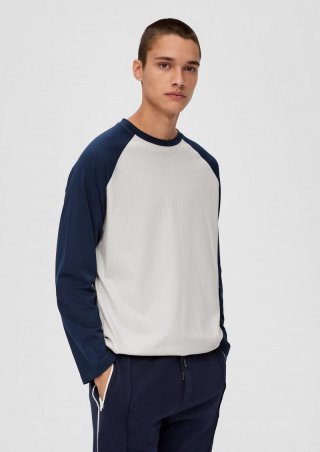 s.Oliver Longsleeve mit Rückenprint - wollweiß