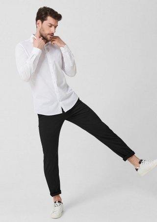 s.Oliver Slim Fit: Waschbare Anzughose - schwarz