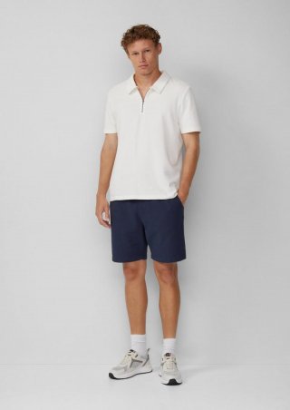 s.Oliver Shorts aus Strukturkrepp - tiefblau