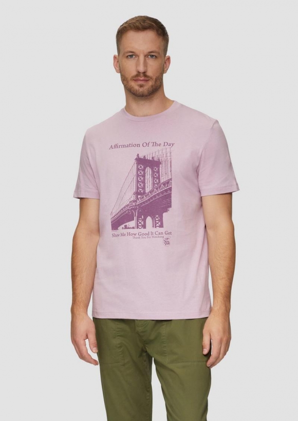 s.Oliver T-Shirt mit Frontprint - flieder
