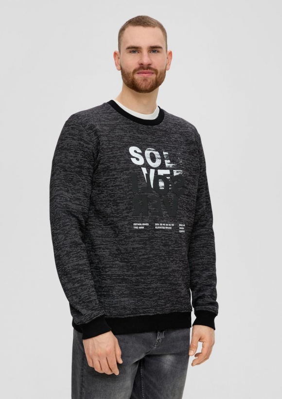 s.Oliver Sweatshirt mit Frontprint - schwarz