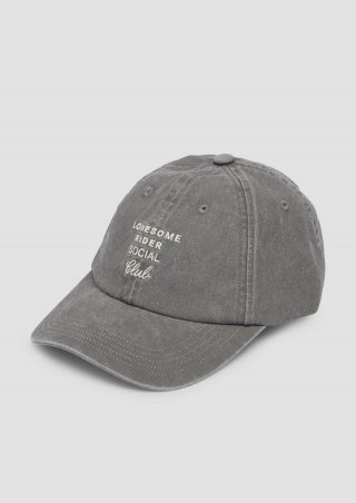 s.Oliver Kappe mit Stickerei und Garment Dye - grau meliert