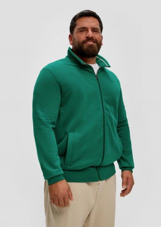 s.Oliver Sweatshirt Jacke mit Stehkragen - smaragd