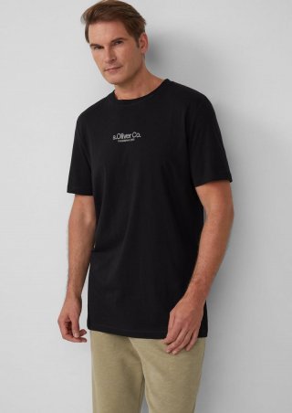 s.Oliver T-Shirt aus Baumwolle mit Logo-Print - schwarz