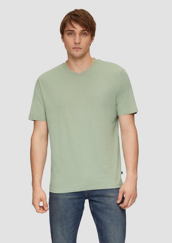 s.Oliver T-Shirt mit Rundhalsausschnitt - salbeigrün