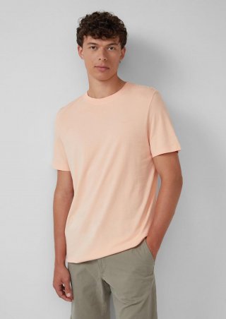 s.Oliver Baumwoll-T-Shirt mit Logo-Print - papaya