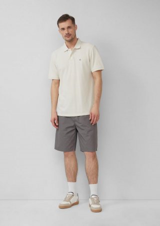 s.Oliver Relaxed-Fit-Bermuda mit Minimalmuster und Elastikbund - grau