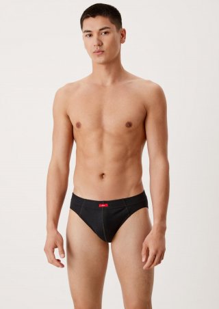 s.Oliver 7er-Pack Baumwoll-Slip mit Logo - schwarz