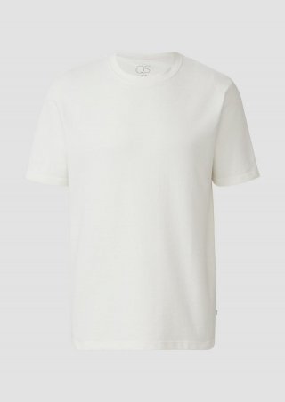 s.Oliver Gewaschenes T-Shirt mit Flammgarnstruktur - creme