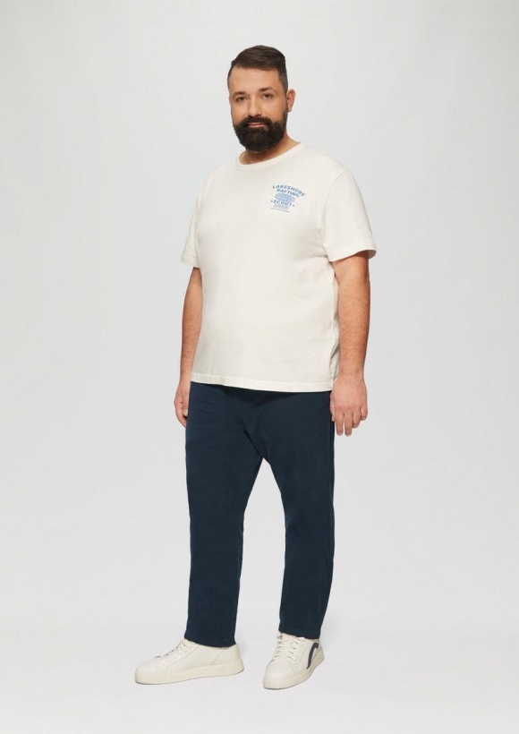 s.Oliver Regular Fit: Strukturierte Chino aus Baumwollstretch - navy