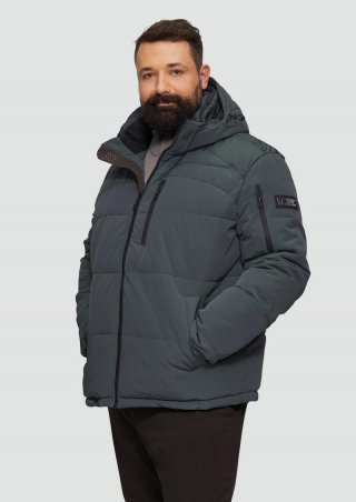 s.Oliver Wasserabweisende Steppjacke mit abnehmbarer Kapuze - schiefergrau