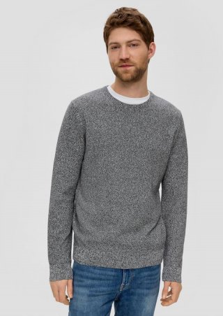 s.Oliver Feinstrickpullover mit Crew Neck - dunkelgrau