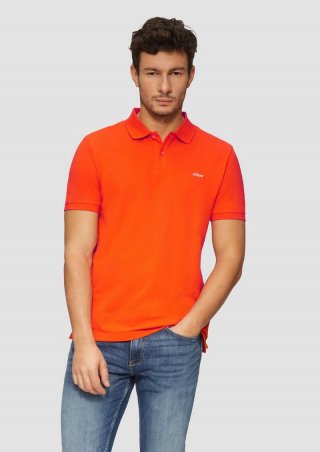s.Oliver Poloshirt aus Baumwollpiqué - papaya