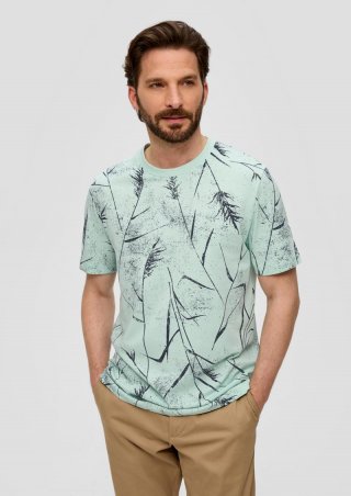 s.Oliver T-Shirt mit All-over-Print - minze
