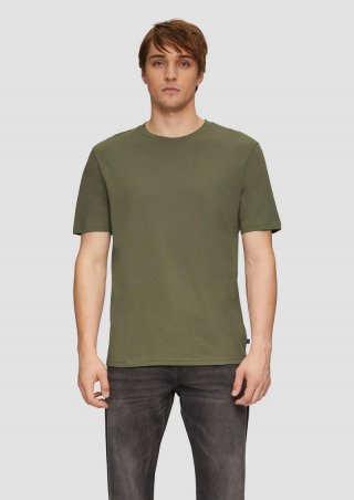 s.Oliver T-Shirt mit Rundhalsausschnitt - olivgrün