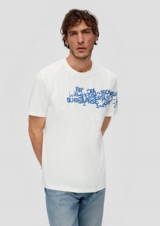s.Oliver T-Shirt mit Rundhalsausschnitt - weiß