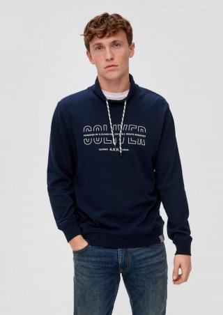 s.Oliver Sweatshirt mit Logo-Print - navy