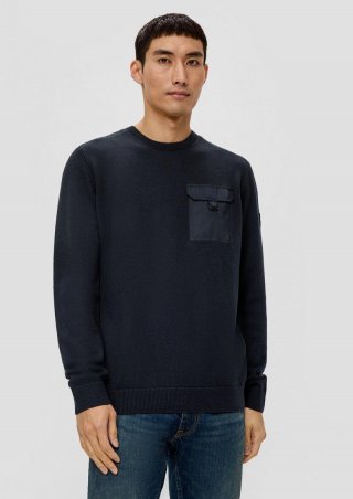s.Oliver Strickpullover aus Wollmix - navy