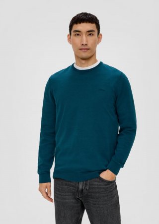 s.Oliver Strickpullover mit Logo - petrol
