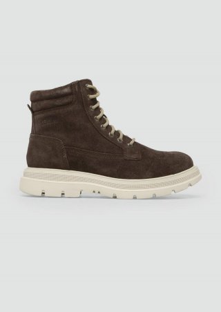 s.Oliver Gefütterte Boots aus Leder - dunkelbraun