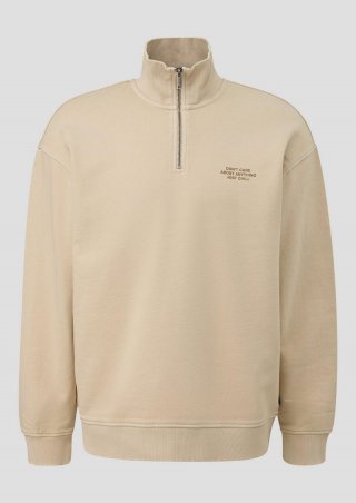 s.Oliver Gewaschener Sweat-Troyer mit Brustprint - beige