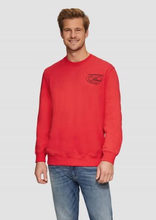 s.Oliver Sweatshirt mit Stickerei aus weichem Baumwollmix - himbeere
