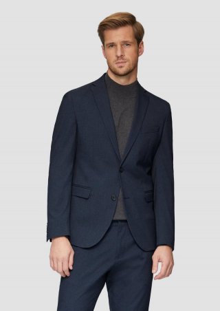 s.Oliver s.O PURE: Anzugsakko in Woll-Optik - navy