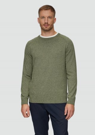 s.Oliver Strickpullover mit Raglanärmeln - olivgrün
