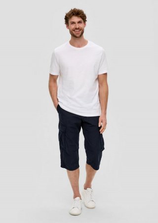 s.Oliver Relaxed: Bermuda aus Canvas - navy