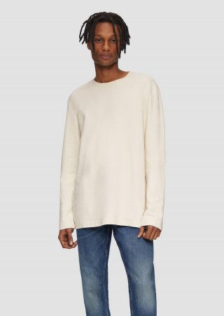s.Oliver Langarmshirt aus Struktur-Jersey - beige