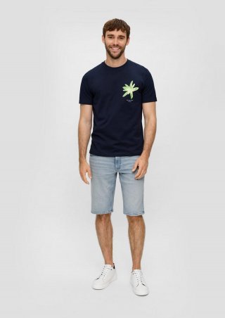 s.Oliver Jeans-Shorts / Straight Leg / High Rise - blau