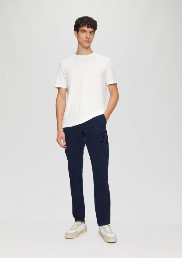 s.Oliver Cargohose mit Garment Dye und Straight Leg - tiefblau