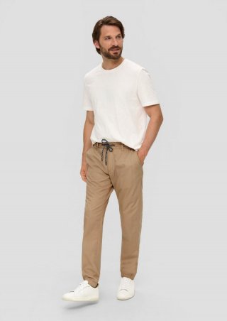 s.Oliver Jogpants mit elastischem Saum und Bündchen - sandstein