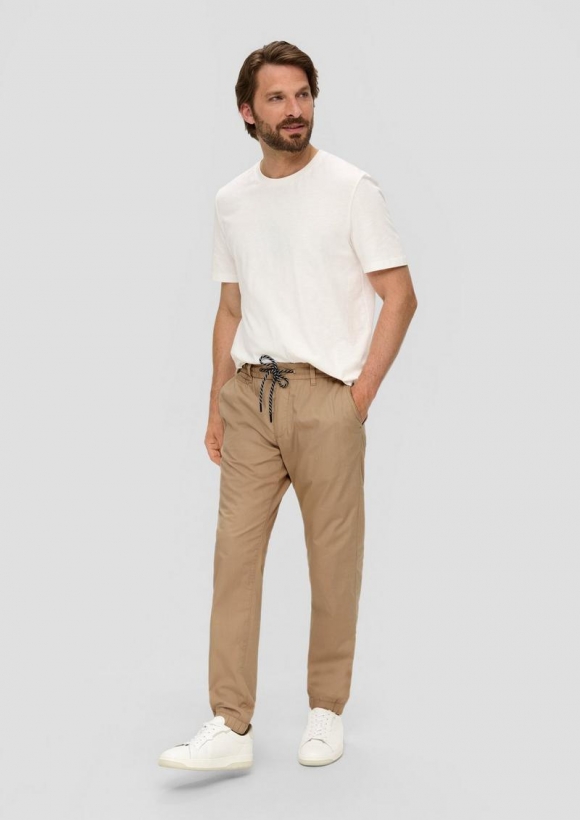 s.Oliver Jogpants mit elastischem Saum und Bündchen - sandstein