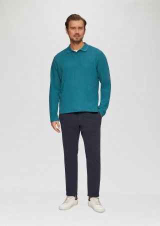 s.Oliver Regular Fit: Strukturierte Chino aus Baumwollstretch - navy