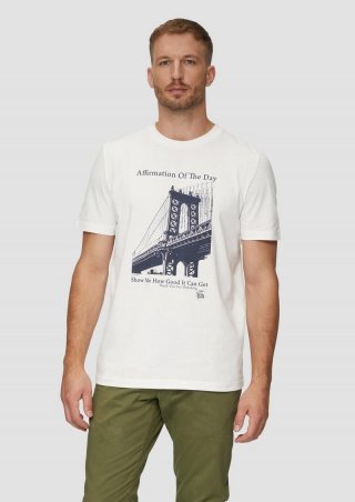 s.Oliver T-Shirt mit Frontprint - weiß